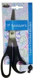 48 of Scissors - 7 Inch - Pointed Tip - Black - Try Me Card