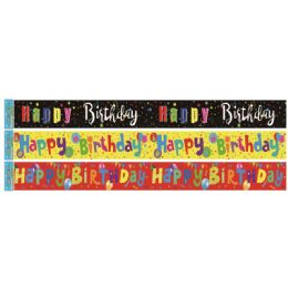 96 Bulk Birthday Foil Banner In Yellow