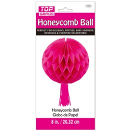 96 Pieces Honeycomb Ball In Hot Pink - Hanging Decorations & Cut Out