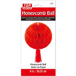 96 Pieces Honeycomb Ball In Red - Hanging Decorations & Cut Out