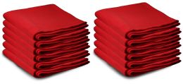 12 Wholesale Yacht & Smith 50x60 Warm Fleece Blanket, Soft Warm Compact Travel Blanket Solid Red