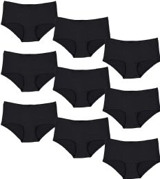 9 Wholesale Yacht And Smith Women's Cotton Underwear In Black, Size Medium