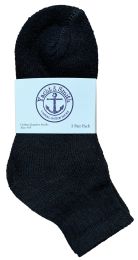 36 Wholesale Yacht & Smith Kids Cotton Quarter Ankle Socks In Black Size 6-8 Bulk Pack