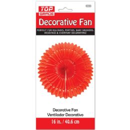 96 Wholesale Decorative Fan Red