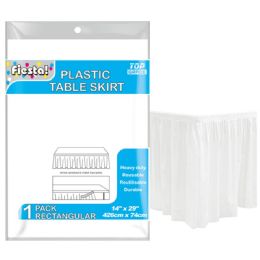 72 Pieces Table Skirt In White - Table Cloth