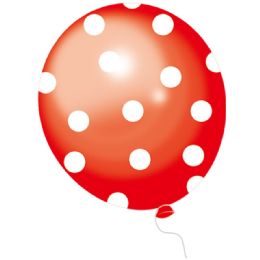 36 Wholesale Polka Dot Red Balloons 50 Count
