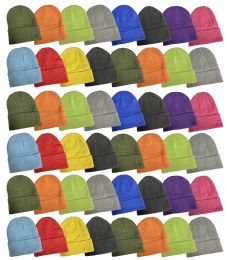 48 Pieces Yacht & Smith Unisex Stretch Colorful Winter Warm Knit Beanie Hats, Many Colors - Winter Beanie Hats