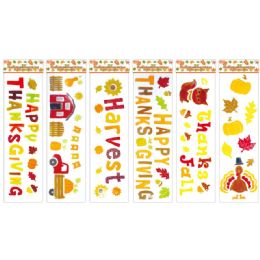 96 Pieces Fall Window Gel Cling - Thanksgiving
