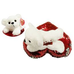 24 Wholesale 8 Inch Valentine White Plush Puppy
