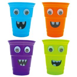 120 Wholesale Plastic Halloween Cups Assorted