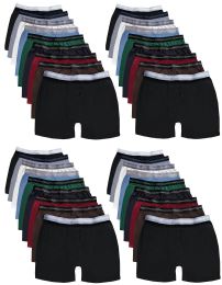 36 Pieces Yacht & Smith Mens 100% Cotton Boxer Brief Assorted Colors Size Medium - Mens Underwear