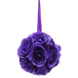 24 Wholesale Eight Inch Pom Flower In Purple