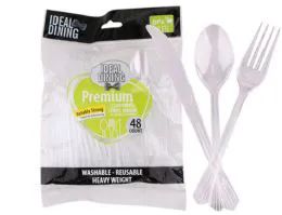 48 Wholesale Clear Cutlery 48 Pack