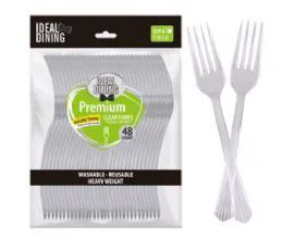 24 Pieces Clear Cutlery 48 Pack - Plastic Serving Ware