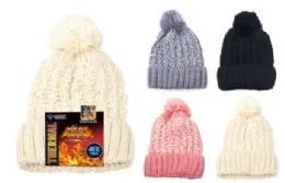 12 Pieces Knit Thermal Furry Fleece Hat - Winter Beanie Hats