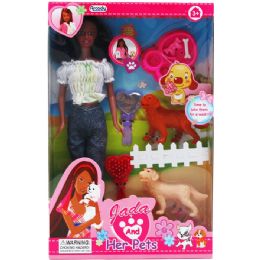 12 Wholesale 11.5" Ethnic Jada Doll W/ Pets & Accss In Window Box