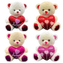 24 Wholesale Valentine Plush Bear With Rose Assorted