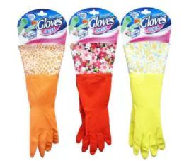 24 Pieces Latex Gloves With Design Cuff - Kitchen Gloves