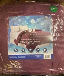 6 Wholesale 1 Piece Solid Comforter King Size In Rose