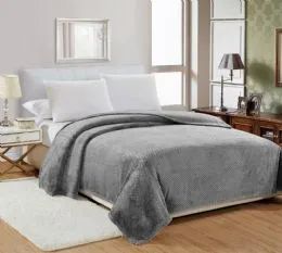 12 Pieces Popcorn Textured Microplush Blanket Twin Size In Grey - Comforters & Bed Sets