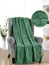 12 Wholesale Cesar French Collection Assorted Throws In Green