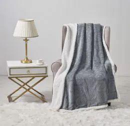 12 Wholesale Caesar Sherpa Collection Throw In Grey