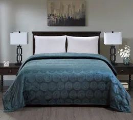 6 Wholesale Cesar Embossed Blanket Queen Size In Oxford Blue