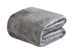 6 Pieces Elephant Embossed Blanket Queen Size In Grey - Fleece & Sherpa Blankets