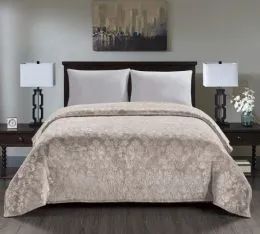 6 Wholesale Versaille Collection Embossed Blanket King Size In Ivory