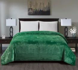 6 Wholesale Zebra Collection Queen Size Blankets In Green
