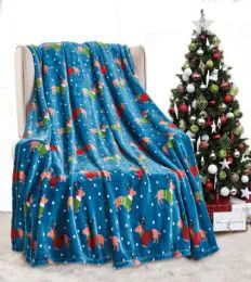 24 Pieces Dogs In Sweater Throw Blanket - Micro Plush Blankets