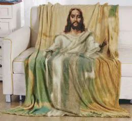 12 Wholesale Jesus Oversized Throw Blanket On Hanger