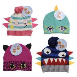 12 Units of Infant And Toddler Monster Critter Hat - Junior / Kids Winter Hats