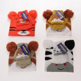 12 Pieces Kids Cold Weather 2 Piece Animal Hat And Glove Set - Junior / Kids Winter Hats