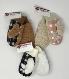 12 Wholesale Kids Sherpa Lined Critter Mittens
