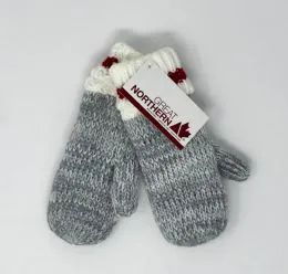 24 Wholesale Kids Sherpa Lined Cuffed Knit Mittens