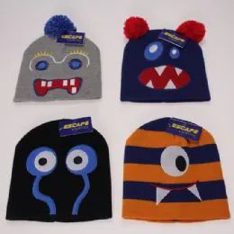 12 Wholesale Kids Assorted Monster Hats