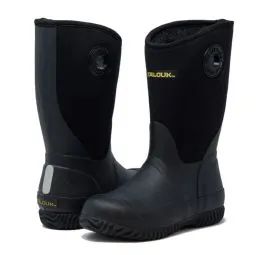 12 Pieces Kids Premium High Performance Insulated Rain Boot In Black - Boys Boots