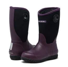12 Pieces Kids Premium High Performance Insulated Rain Boot In Purple - Girls Boots
