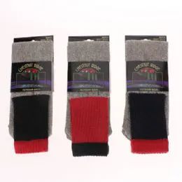 72 Pieces Mens Cotton Thermal Socks Asst - Mens Thermal Sock