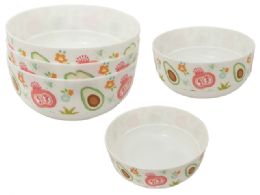 48 Pieces 3 Piece Printed Bowls - Plastic Bowls and Plates