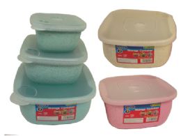48 of 3-Piece Square Food Containers