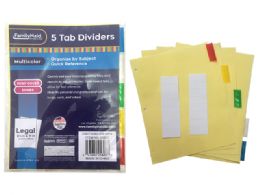 144 Pieces Tab Index Dividers 5 Pieces - Dividers & Index Cards