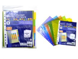 144 Wholesale 5 Piece Pocket Tab Dividers