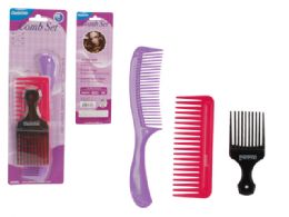 144 Pieces 3 Piece Comb Set - Hair Brushes & Combs