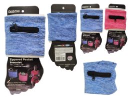 96 Units of Running Zipper Pocket Bracelet - Workout Gear