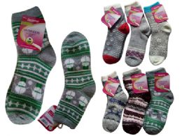 72 Pieces Women's Thick Socks Assorted Designs One Size Fits Most - Womens Ankle Sock
