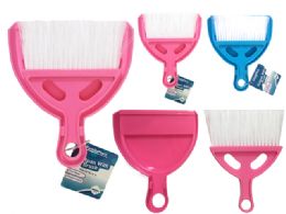 96 Units of Dustpan With Brush Assorted Color - Dust Pans