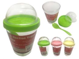 48 Units of Yogurt Cup With Spoon - Plastic Dinnerware