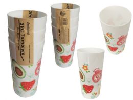 72 Units of 3 Piece Printed Tumblers - Cups